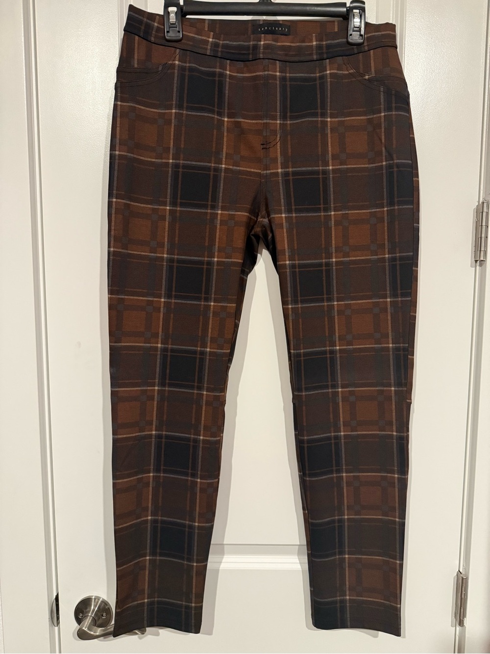 Sanctuary Brown and Black Plaid Skinny Pants
